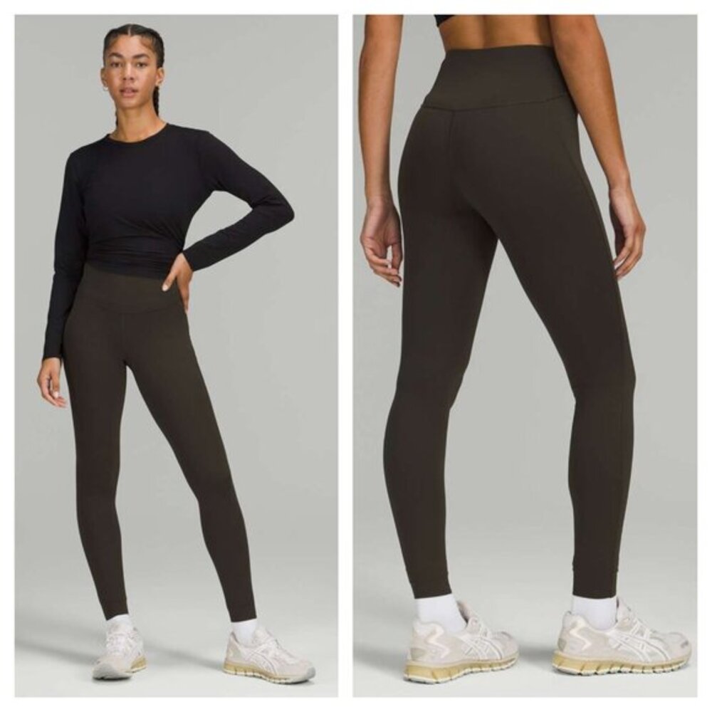 Lululemon Base Pace High-Rise Running Tight 28" Sz 8 Dark Olive Green